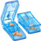 Pillenschneider - V-Grip Tablet Cutter und Grinder für Vitamine, Pillen und Medikamente - Transparenter Pillenschneider mit Pillenhalter zum Teilen und Aufbewahren Ihrer täglichen Medikamente