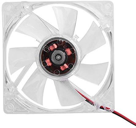 Denash 80mm LED Light 12V 4Pin Mute PC Case Fan Computer Cooler (Bleu)
