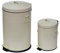2PC Traditional Pedal Dustbin Set: 20L 20 Litre & 5L 5 Litre Duo Set - Cream - Vintage Style Indoor Household Pedal Dustbin Set with Removable Inner Bucket.