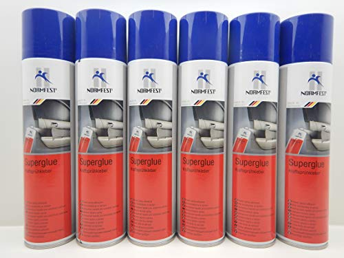 Normfest Super-Glue transparenter Kleber Kraftsprühkleber 6x 400ml