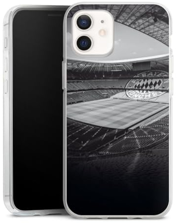 Silikon Hülle kompatibel mit Apple iPhone 12 Case transparent Handyhülle FC Bayern München FCB Stadion