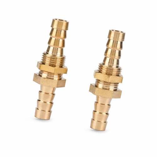 Raccordo per tubo passaparete in ottone, portagomma 2 pezzi Raccordo per tubo passante in ottone Adattatore connettore Adattatore per passaparete Accoppiatore di ancoraggio corto(8mm)