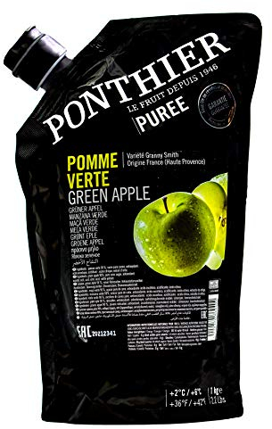 Food-United APFEL PÜREE Granny Smith Frucht-Püree von Ponthier 1KG für Smoothie-Bowl-Quark-Sorbet-Gelée-Topping ohne künstliche Zusätze ausgewählte Früchte