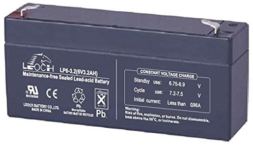 BATTERY, LEAD ACID, AGM, 6V 3.2AH | Rechargeable Batteries By LEOCH - LP6-3.2