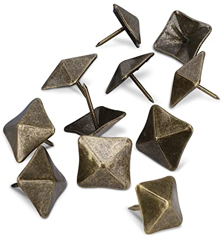 Chiodi da Tappezzeria 50 pezzi, Spille Antiche a Testa Quadrata, Chiodi Decorativi per Tappezzeria, Chiodi per Mobili Decorativi a Forma Quadrata, Chiodini per Tappezzeria, Chiodo Decorativo