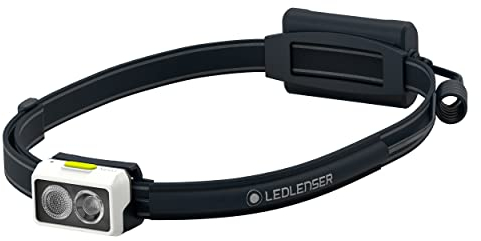 Ledlenser NEO3 LED Stirnlampe Laufen | Kopflampe mit 400 Lumen | Lauflampe Batterien | rotes Rücklicht | reflektierendes Stirnband | schwenkbarer Lampenkopf | Flood- und Spot-Licht | weiß/lime