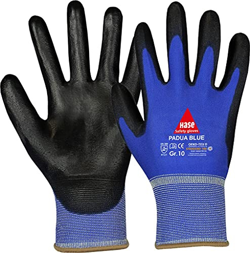 Hase PADUA BLUE, Montagehandschuh aus Nylon/PU Gr. 6-11, Kat. II, EN 388, OEKO-TEX 9 48 Paar