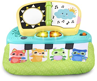 VTech Baby Babys Plüschpiano – Tragbares Stoff-Klavier mit toller Musik, Sätzen und Leuchteffekten – Für Kinder von 3-24 Monaten