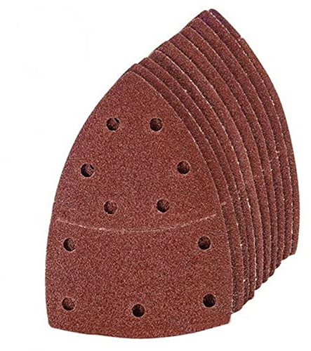 10pcs Abrasive Triangle Sandpaper Sheets For Bosch PSM 160A Detail Palm Sander Mixed Grit For Fast Removal Or Rough Flaking,10,h