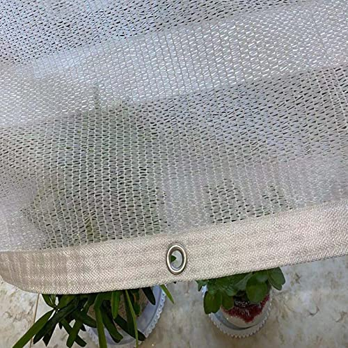 CWYP-043 Weiß Schattiernetz,mit Ösen und Lanyard,für Sukkulenten Balkon,UV-Beständiges 55%,Atmungsaktives,Anti-Aging Schattennetz,Sonnenschutznetz,Zur Vorhangdekoration(Size:2x3m/6.6x9.8ft)