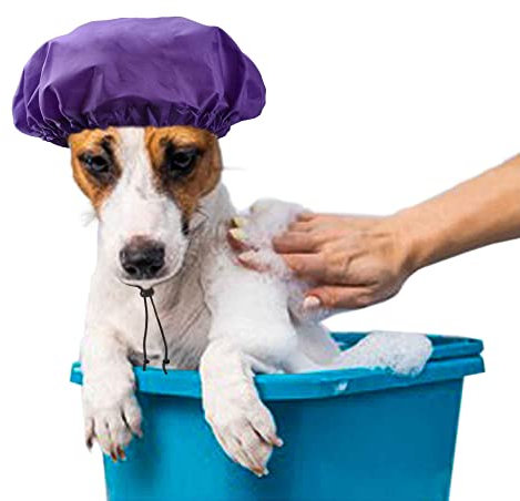 2 Pack Dog Shower Cap Bath Cap Waterproof Shower Hat for Washing Raining Dogs Ear Prevention Cover Guard