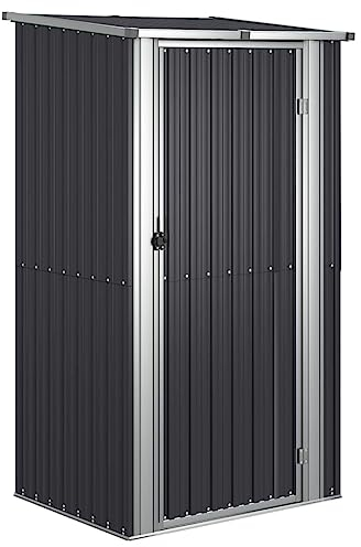 vidaXL Abri de Jardin Hangar de Stockage Abri de Rangement Remise à Outils Maison de Rangement Extérieur Anthracite 118,5x97x209,5 cm Acier Galvanisé