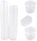 1oz Small Containers with Lids, 25ml Plastic Pots for Sauce Dips, Salads