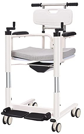 AZICYN Patientenlifter-Transfermaschine mit weichem Sitz und Toilettensitz, Vorder- und Hinterradbremsen, Behinderte, Badewannenlift für die Pflege gelähmter älterer Menschen