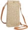 Siyecioa Sacs à Bandoulière Tissés en Paille pour Femmes, Sac Bandouliere Paille, Sacs Décontractés pour Téléphone Portable, Petit Sac a Main Femme, Osier Pochette Téléphone Boheme
