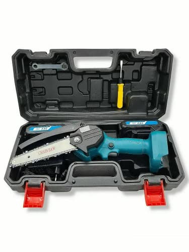 Vokot MS2 Motosega elettrico a Batteria portatile Ricaricabile, Potatore alberi e da giardino, Mini Motosega 6 Pollici senza fili Lama 15cm con doppia batteria da 24V