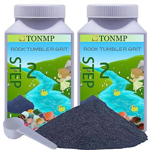 Tonmp Rock Tumbler Kit de recharge de grain et de polissage - Fonctionne avec n'importe quelle polisseuse à roche, fournitures de gobelet Rock (étape 0,9 à 2,7 kg)