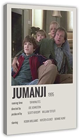 Jumanji Filmposter auf Leinwand, Poster, Wandkunst, Dekor, Bild, Gemälde für Wohnzimmer, Schlafzimmer, Dekoration, Rahmen: 50 x 75 cm