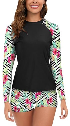 Générique Maillot De Bain Femme Enceinte - Maillot De Bain Deux PièCes à Manches Longues pour Femmes, Maillot De Bain avec Bas Short Zippé Homme