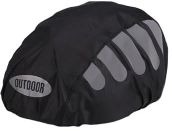 Regenschutz für Fahrradhelm Helmet Raincover Helmschutz Atmungsaktiver und Wasserfester Helmüberzug Reflektierende Fahrrad Regenhaube Universal Helm Überzug (Schwarz)