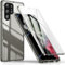 QiiStar Case for Samsung S24 Ultra 5G,Clear Magneitc Double-sided Tempered Glass 360° Full Body Protection Metal Bumper Front and Back Cover Samsung Galaxy S 24 Phone Case,Titanium Gray