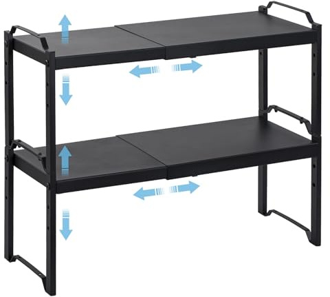 Expandable Cabinet Shelf Organizer, Adjustable kitchen Countertop Storage