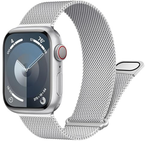 Magnet für Apple Watch Armband 40mm 41mm 44mm 45mm Ultra/3/2 49mm iWatch Armbander 38mm 42mm 46mm Herren/Damen,Metall Edelstahl Milanaise Band für Apfelband Armbänder Series 11 10 9 8 7 6 5 SE 3/2nd