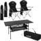 Hauki Campingmöbel Set 3tlg. Campingtisch faltbar Schwarz mit 2 Campingstühlen Schwarz, Camping-Set für 2 Person mit Tragetasche, Alu Klapptisch mit 2 Angelstuhl, Sitzgarnitur Sitzgruppe Gartenmöbel