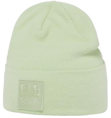 Elbsand Damen Beanie ESBea Strickmütze mit Logopatch 10011 00 Seacrest (856)