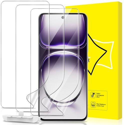 GiiYoon 3 Piezas Protector de Pantalla para Oppo Reno 12 / Oppo Reno 12 Pro 5G [No es de cristal], Película Protectora de Hidrogel Flexible de TPU, Curva 3D de Cobertura Completa, Sin Burbujas