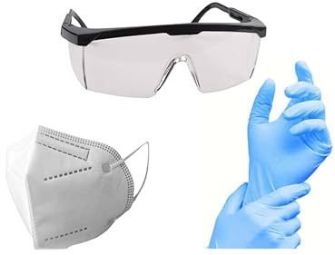 IVARIO Probenahme-Asbest-Schutz-Set - FFP3-Maske, Handschuhe, Schutzbrille. Größe M