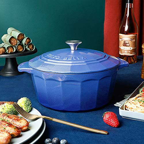 Marmite, cocotte Fonte émaillée avec Couvercle 25 cm, cocotte antiadhésive, multicuiseur pouvant être utilisé pour Mariner, Cuire et Conserver Les Aliments, 4 L