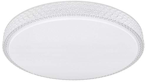 GLOBO Deckenleuchte mit Fernbedienung Deckenlampe dimmbar Kristalle Kristallleuchte Sterneneffekt, CCT, Metall weiß, LED 40W 3200Lm warmweiß-kaltweiß, D 60 cm