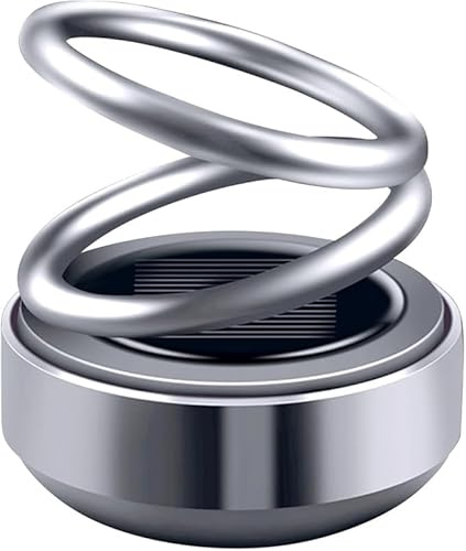 Portable Kinetic Molecular Heater, Mini Portable Kinetic Heater,Solar Rotating Double Ring Suspension Car Ornament,Molecular Heater for Car (Silvery)