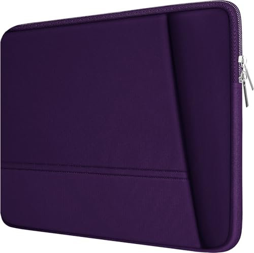 Laptop Sleeve Case 15.6 inch, Sturdy Portable Monitor Computer Laptop Case, Carrying Sleeve Bag 15.6'' with Pockets for MacBook PC Mac HP Lenovo Dell Asus Xbox Switch, Deep Purple