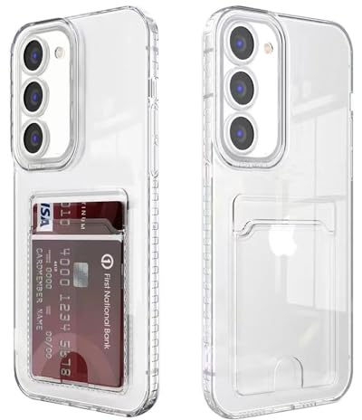 Cesryorsis für Samsung Galaxy S24 hülle mit kartenfach, Durchsichtig TPU Handyhülle, Ultra Dünn, Soft, Stoßfest Schutzhülle，Bumper Cover