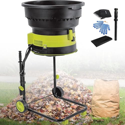 Gartenhäcksler, Laubhäcksler, Mulcher, kabelgebundener elektrischer Komposthäcksler, Auffangbehälter, Häckselverhältnis 17:1, Zerkleinern von Holz und Gartenabfällen,60cm-power-cord