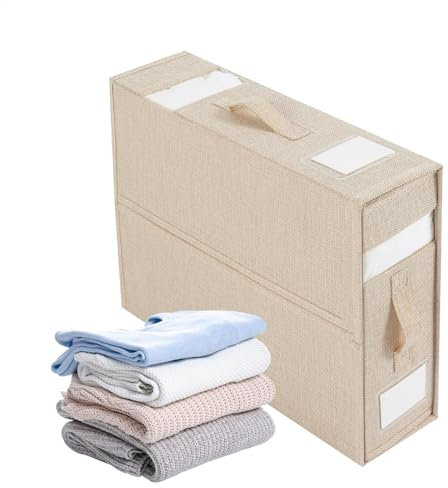 Bed Sheet Storage - Foldable Cupboard Storage with 2 Visual | Sheet Organiser for Bedding Duvet, Linen Cupboard Tray Organiser for Bed Linen Blankets