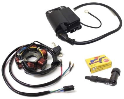 Lichtmaschine CDI Zündspule Zündkerzenstecker Set passend für Piaggio NRG, Sfera, TPH, Zip, Vespa ET2, Gilera Runner, Aprilia SR 50 – Zündung & Elektrik Komplettset 2-Takt