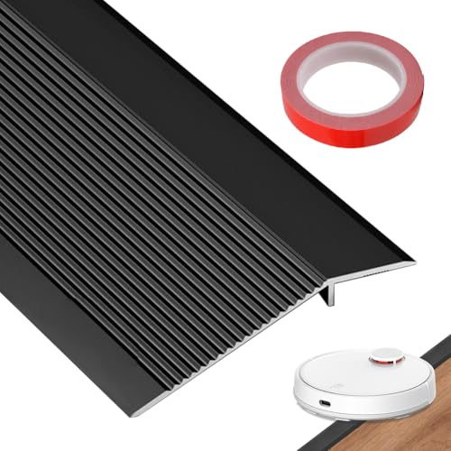 0.9m*10cm Aluminium-Bodenübergangsstreifen-Bodenreduzierer,Übergangsleiste Türleiste Boden Abschluss Anpassungsprofil,überbrücken die Höhe zwischen 8-40 mm (Mattschwarz)