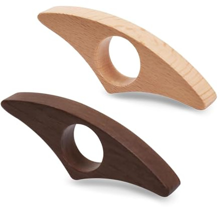 2 Stück Buchseitenhalter, Daumen Buchhalter, Lesen Zubehör, Buchseitenhalter Lesezeichen aus Holz Daumenring, Daumen Lesezubehör für Buchliebhaber Leseratten und Lehrer(B)