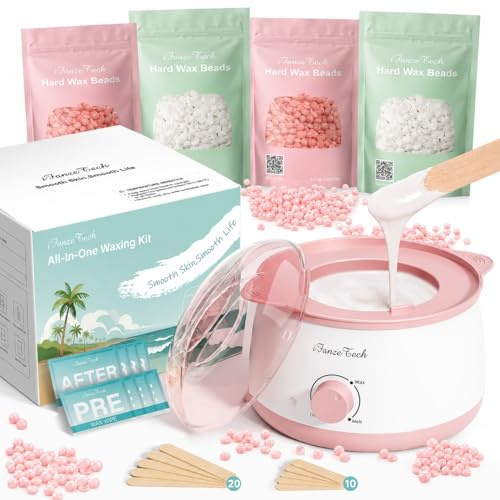Calentador de Cera Depilatoria Maquina de Cera Caliente: IFANZETECH Maquina de Cera 400g Cera, 42 Accesorios para Depilación en Casa Salón para Cuerpo, Cejas, Facial, Bikini, para Mujer Hombre, Rosa