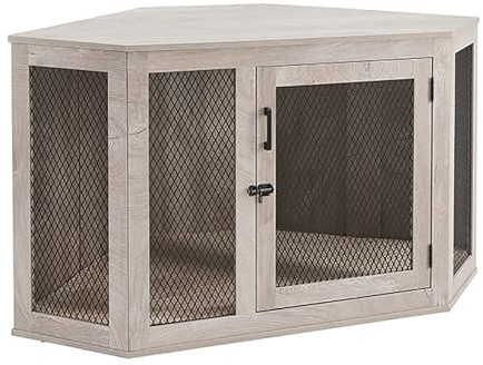 Heavy Duty Dog Crate Furniture Decorative Dog Kennel Rustic TV Stand Chew-Resistant Multifunctional Wooden Furniture