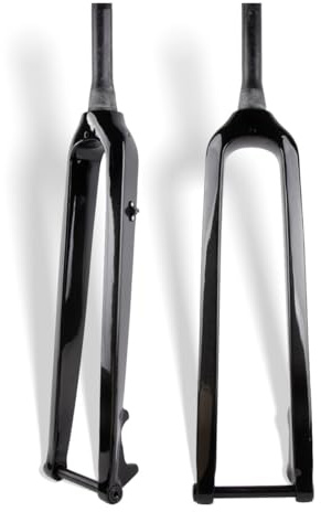 XGSUZNE Fourche Rigide en Carbone pour VTT Gravel, diamètres 26'', 27,5'' et 29'', Tubes Droits/Coniques, Freins à Disque, axe traversant 15 x 100 mm, Double Passage de câbles.