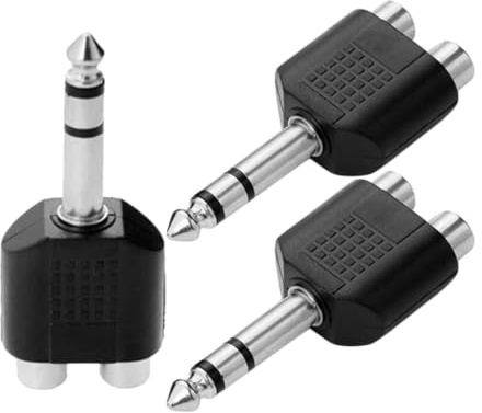 IMIKEYA 6,35mm Audio Splitter Y Adapter aus Zinklegierung und Kunststoff 3 Stück Stabile Übertragung für Kopfhörer und Lautsprecher im Heimstudio