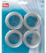 Prym Vorhangösen Click, 40mm, 8 Stück, silber matt, Kunststoff, silberfarbig