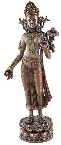 31,1 cm grüne Tara mit Lotus der Weisheit Statue Skulptur Figur Ostgottheit Dekor