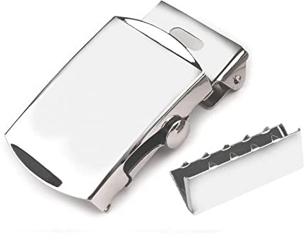 1 Gürtelschnalle aus Metall mit Endstück Koppelschließe Bandgürtel Variantenwahl, Farbe:silber, Größe:30mm