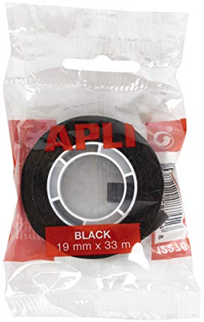 APLI Klebebandbeutel schwarz 19mm x 33m schwarz