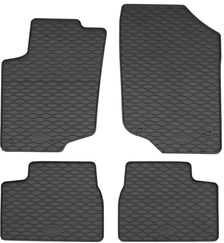 AD Tuning Gummifußmatten Set 4-teilig für Peugeot 207 (2006-) | Passgenau, Allwetter-Automatten, wasserdicht, rutschfest, pflegeleicht, robust, langlebig